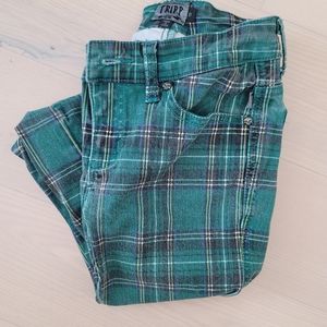 Tripp NYC Punk Green Tartan Plaid Skinny Jeans Size 0